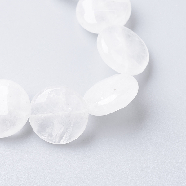 

PandaHall Natural Quartz Crystal Bead Strands, Rock Crystal Beads, Faceted, Flat Round, 16x6mm, Hole: 1mm, about 13pcs/strand, 7.87 inch...