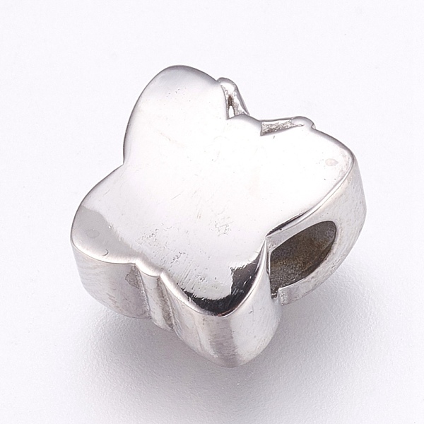

PandaHall 304 Stainless Steel European Beads, Large Hole Beads, with Rhinestone, Butterfly, Light Rose, 12x12x8mm, Hole: 4mm Stainless..., Pink