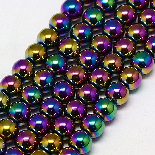

PandaHall Electroplate Non-magnetic Synthetic Hematite Beads Strands, Round, Grade A, Multi-color Plated, 3mm, Hole: 1mm, about...