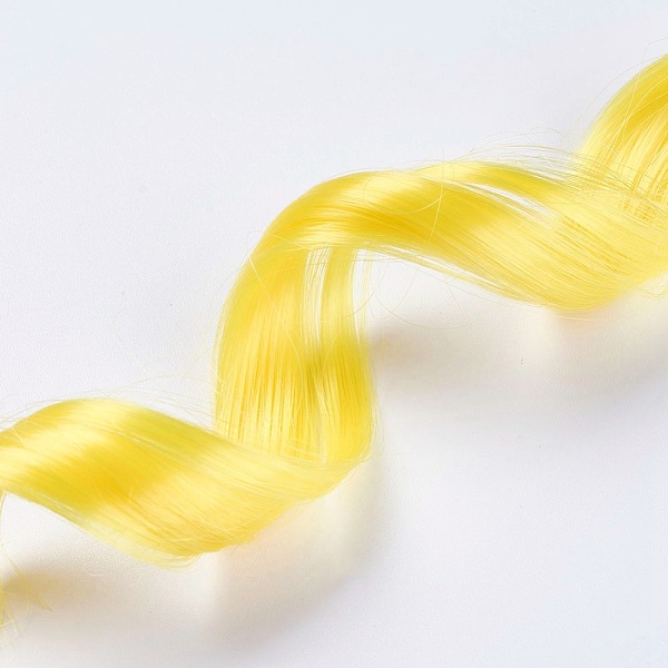 

PandaHall Fashion Women's Hair Accessories, Iron Snap Hair Clips, with Chemical Fiber Colorful Hair Wigs, Yellow, 50x3.25cm Polyester Yellow