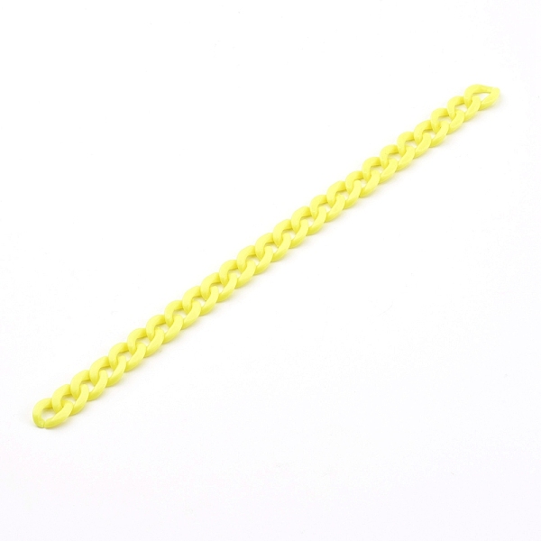 

PandaHall Opaque Acrylic Twisted Chain, Curb Chain, Quick Link Chains, Unwelded, Yellow, 13.5x10x2.5mm, 39.37 inch(1m)/strand Acrylic Yellow