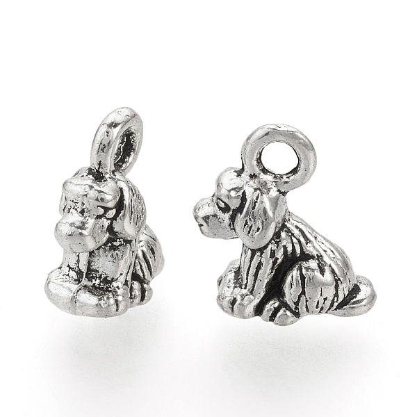 

PandaHall Tibetan Style Alloy Puppy Pendants, Dog Charms, Cadmium Free & Lead Free, Antique Silver, 10x9x5mm, Hole: 1.5mm Alloy Dog
