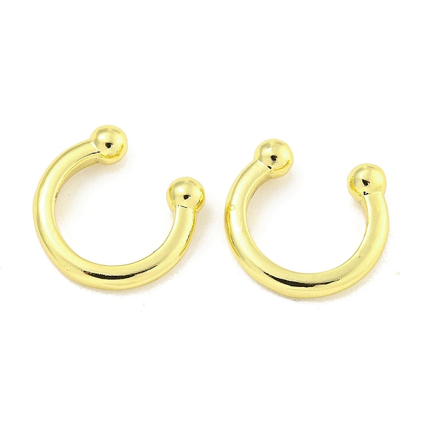 

PandaHall Brass Cuff Earrings for Women, Round Ring, Real 18K Gold Plated, 13x3mm Brass Ring