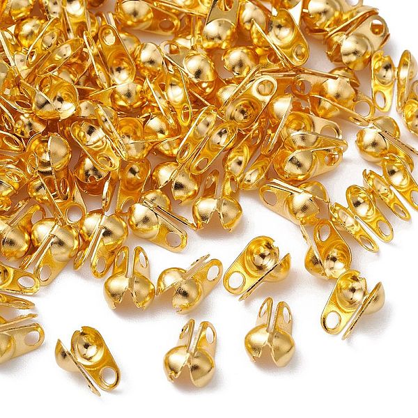 

PandaHall Iron Bead Tips, Calotte Ends, Clamshell Knot Cover, Golden, 8x4mm, Hole: 2mm, Inner Diameter: 4.5mm Iron