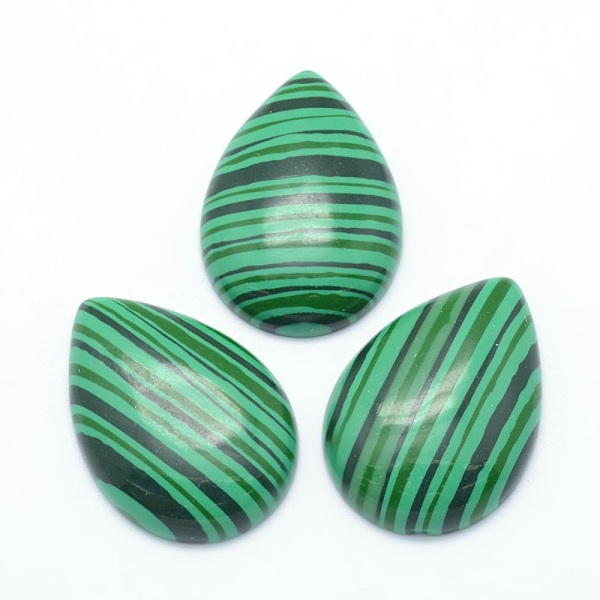 

PandaHall Synthetic Malachite Cabochons, Drop, 34~35x24~25x6.5~7mm Malachite Teardrop
