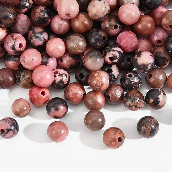 

PandaHall About 192 Pcs Natural Rhodonite Beads, 4mm Round Stone Beads Loose Gemstone Spacer Beads Energy Crystal Beads for DIY Craft...