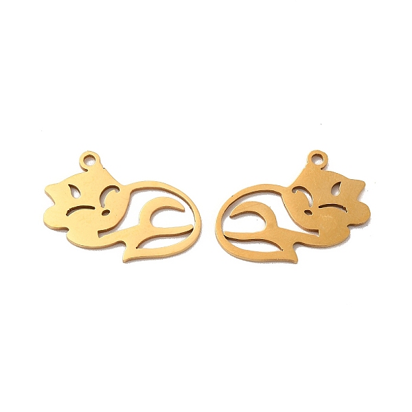 

PandaHall 201 Stainless Steel Pendants, Fox Charm, Golden, 15.3x20x1mm, Hole: 1.4mm 201 Stainless Steel Fox