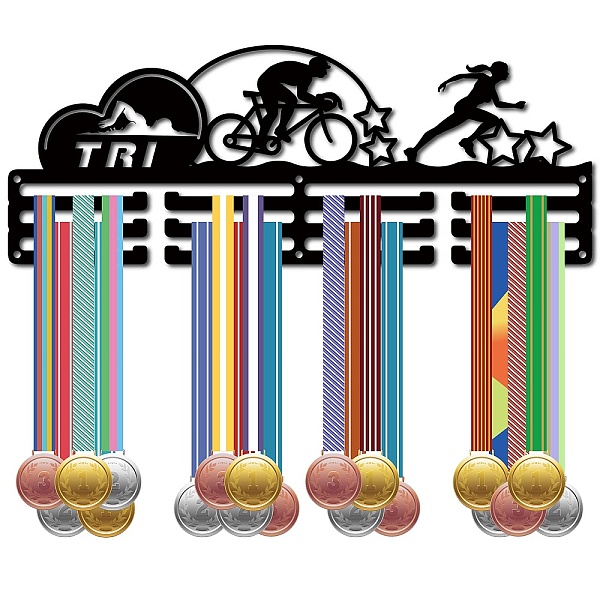 

PandaHall CREATCABIN Triathlon Medal Holder Medal Hanger Display Rack Sports Metal Hanging Athlete Awards Iron Wall Mount Decor Over 60+..., Black