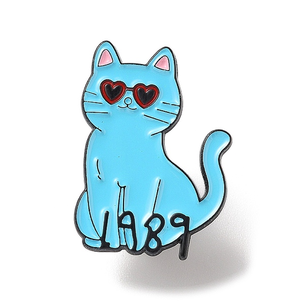

PandaHall Cat Shape Enamel Pins, Black Alloy Brooches for Backpack Clothes, Cyan, 30x21.5x1.5mm Alloy+Enamel Cat Shape Cyan