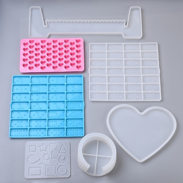 

PandaHall Silicone Molds, Resin Casting Molds, For UV Resin, Epoxy Resin Jewelry Making, Mixed Shape, Mixed Color, 105~340x100~205x5~41mm..., Multicolor