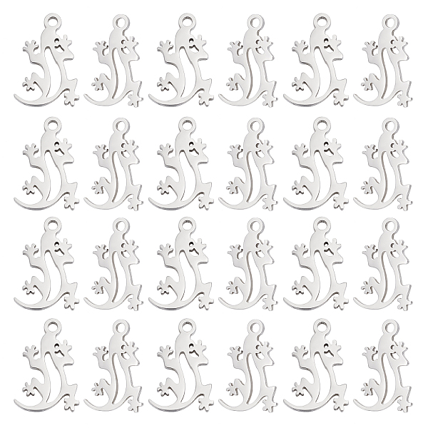 

PandaHall UNICRAFTALE 40pcs Lizard Pendants 201 Stainless Steel Hollow Charms Hypoallergenic Metal Animal Theme Pendants for DIY Jewelry...