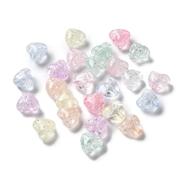 PandaHall Transparent Acrylic Beads, Heart, Mixed Color, 9.5x10.5x6.5mm, Hole: 1.8mm Acrylic Heart Multicolor