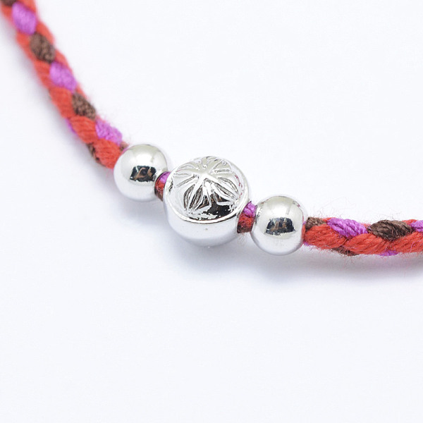 

PandaHall Nylon Cord Bracelets, with Brass Findings, Real Platinum Plated, 9-7/8 inch~10-1/4 inch(250~260mm) Nylon