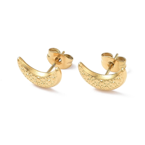 

PandaHall Ion Plating(IP) 304 Stainless Steel Stud Earring for Women, Moon, Real 18K Gold Plated, 12.8x8mm, Pin: 0.8mm 304 Stainless Steel...