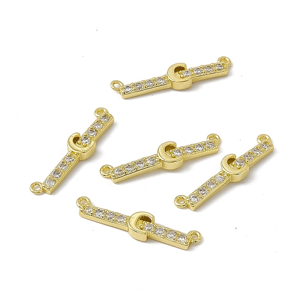 

PandaHall Rack Plating Brass Micro Pave Clear Cubic Zirconia Connector Charms, Real 18K Gold Plated, Long-Lasting Plated, Cadmium Free &...