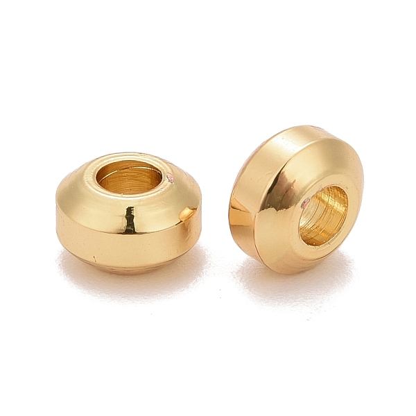 

PandaHall Brass Beads, Cadmium Free & Nickel Free & Lead Free, Long-Lasting Plated, Flat Round, Real 18K Gold Plated, 5x3mm, Hole: 2mm Brass...