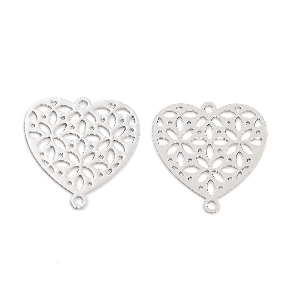 

PandaHall Long-Lasting Plated Brass Links Connector Charms, Hollow Heart, Platinum, 16x15x0.3mm, Hole: 1.2mm Brass Heart