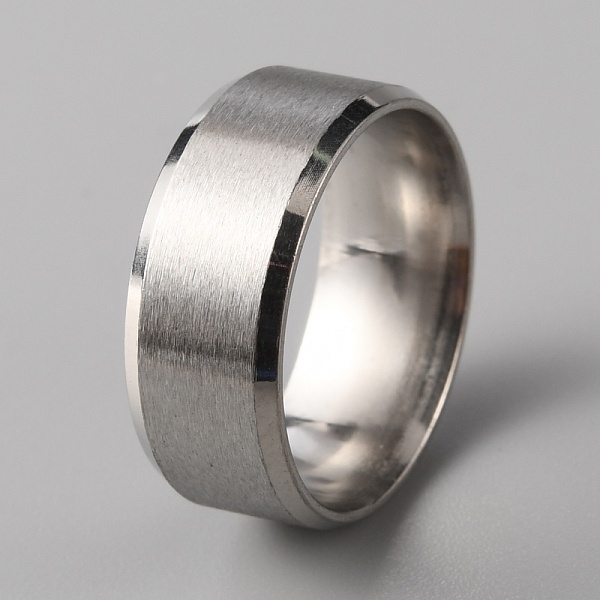 

PandaHall 201 Stainless Steel Plain Band Ring for Women, Matte Stainless Steel Color, US Size 7(17.3mm) 201 Stainless Steel