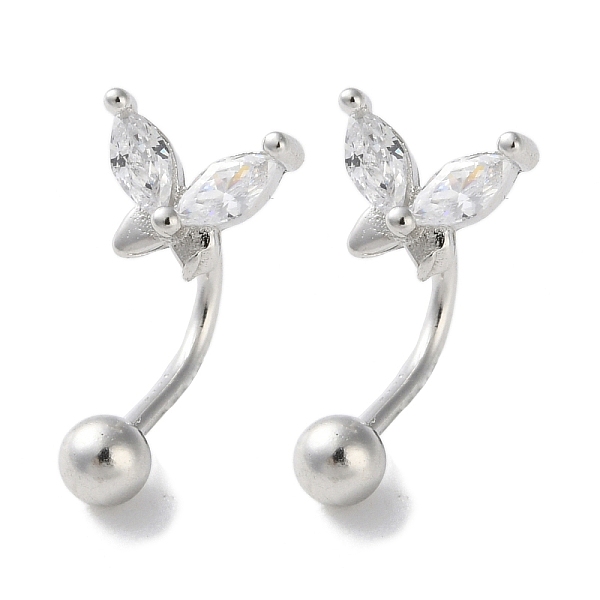 999 Fine Silver Micro Pave Clear Cubic Zirconia Ear Plug Gauges