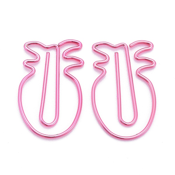 

PandaHall Pineapple Iron Paperclips, Cute Paper Clips, Funny Bookmark Marking Clips, Pink, 2.8x1.8x0.1cm, 12pcs/box Iron Pink