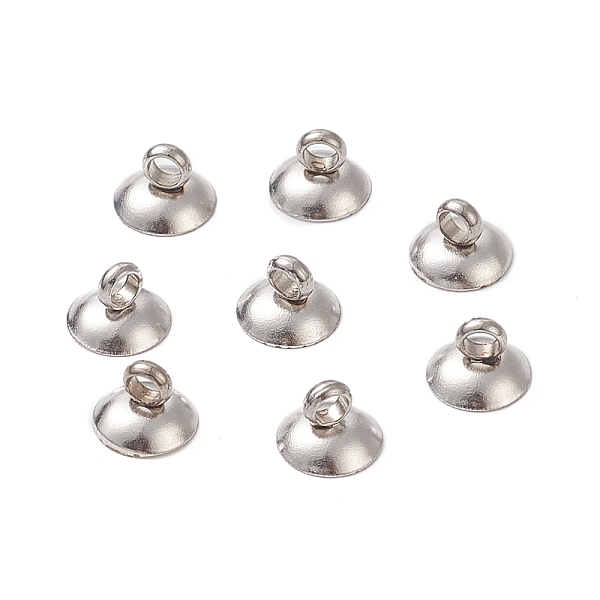 

PandaHall 304 Stainless Steel Bead Cap Pendant Bails, for Globe Glass Bubble Cover Pendants, Stainless Steel Color, 6mm, Hole: 1.8mm 304...