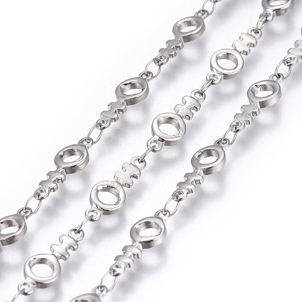 

PandaHall 304 Stainless Steel Link Chains, Soldered, Fishbone, Stainless Steel Color, 14x5x1.5mm 304 Stainless Steel