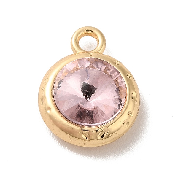 

PandaHall Glass Pendants, Rack Plating Golden Alloy Findings, Nickel Free, Flat Round Charms, Pink, 15x11.5x6mm, Hole: 2mm Alloy+Glass Flat...