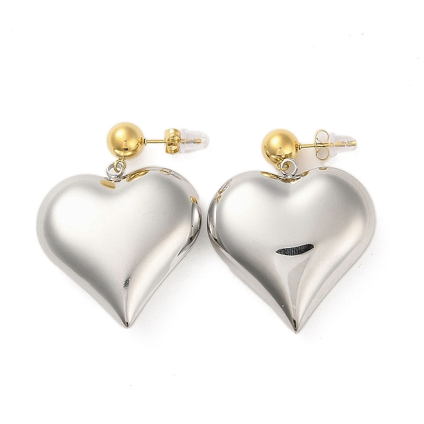 

PandaHall 304 Stainless Steel Pendant Earrings, European-American Love, Stainless Steel Color, 45x35mm 304 Stainless Steel Heart