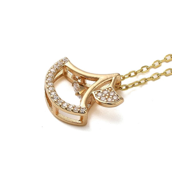 

PandaHall Brass Micro Pave Cubic Zirconia Ginkgo Leaf Pendant Necklaces, 201 Stainless Steel Cable Chain Necklaces for Women, Light Gold...