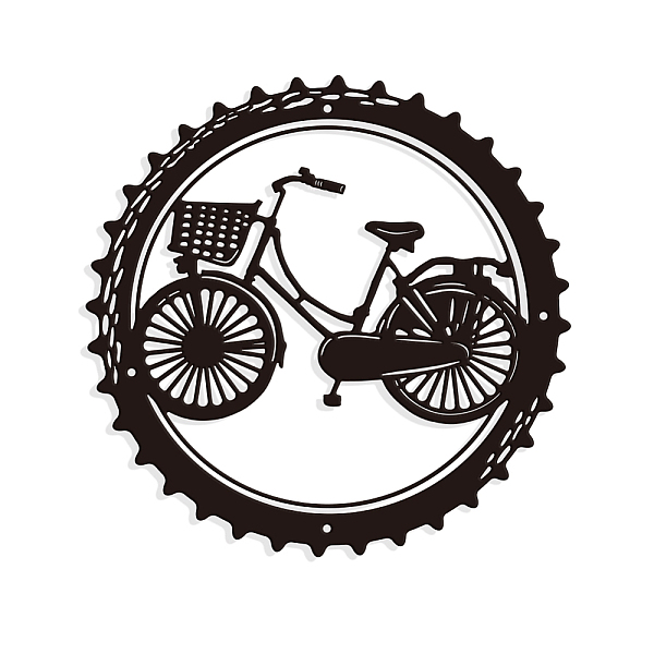 

PandaHall Wheels Bicycle Metal Wall Art Decor, Matte Style Wall Hanging Decor Silhouette Wall Art for Home Garden Hotel Office Wall...