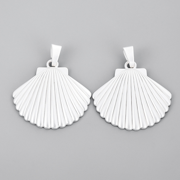 

PandaHall Alloy Big Pendants, Matte Style, Shell, Cadmium Free & Nickel Free & Lead Free, 925 Sterling Silver Plated, 56.5x55x7mm, Hole...