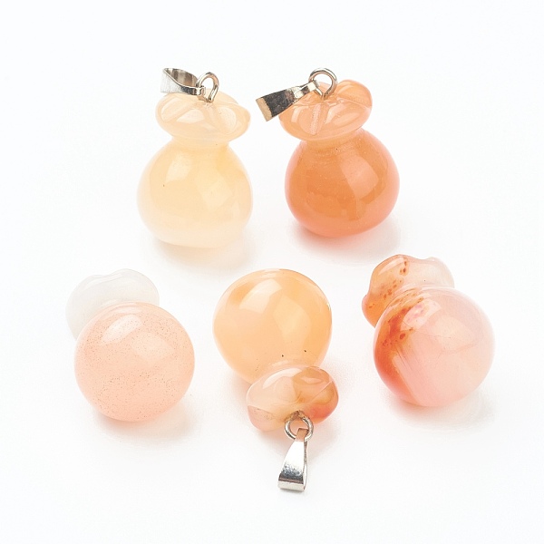 

PandaHall Natural Carnelian Pendants, with Platinum Brass Findings, Lucky Bag, 20.5x13mm, Hole: 2.5x6mm Carnelian Bag