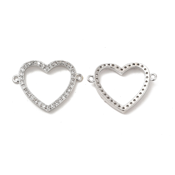 

PandaHall Brass Micro Pave Clear Cubic Zirconia Connector Charms, Heart Links, Platinum, 18x24x2.5mm, Hole: 1.2mm Brass+Cubic Zirconia Heart...