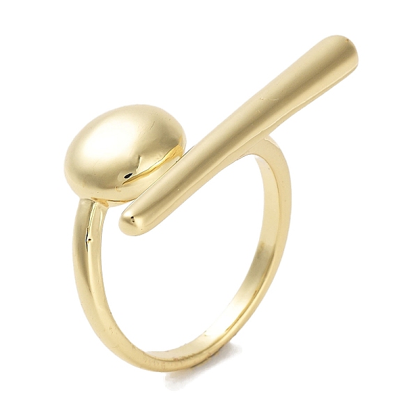 

PandaHall Rack Plating Brass Open Cuff Rings, Long-Lasting Plated, Cadmium Free & Lead Free, Oval and Stick, Real 18K Gold Plated...