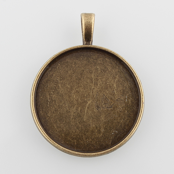 

PandaHall Flat Round Alloy Pendant Cabochon Settings, Plain Edge Bezel Cups, Cadmium Free & Nickel Free & Lead Free, Antique Bronze, Tray...