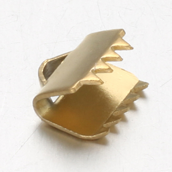 

PandaHall Ion Plating(IP) 304 Stainless Steel Ribbon Clamp Ends, Rectangle, Golden, 6x6.5mm, Hole: 1x1.5mm 304 Stainless Steel