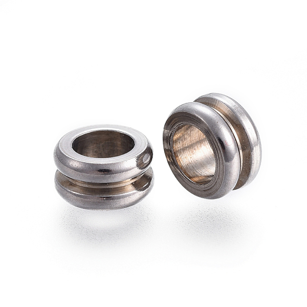 

PandaHall 304 Stainless Steel Grooved Beads, Column, Stainless Steel Color, 8x4mm, Hole: 5mm 304 Stainless Steel Column