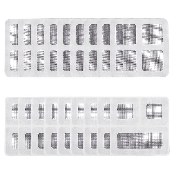 

PandaHall GORGECRAFT 20 Sheets 2 Styles Window Screen Patch Self-Adhesive Mesh Repair Kit Gray Fiber Net Stickers for Glass Window Door...