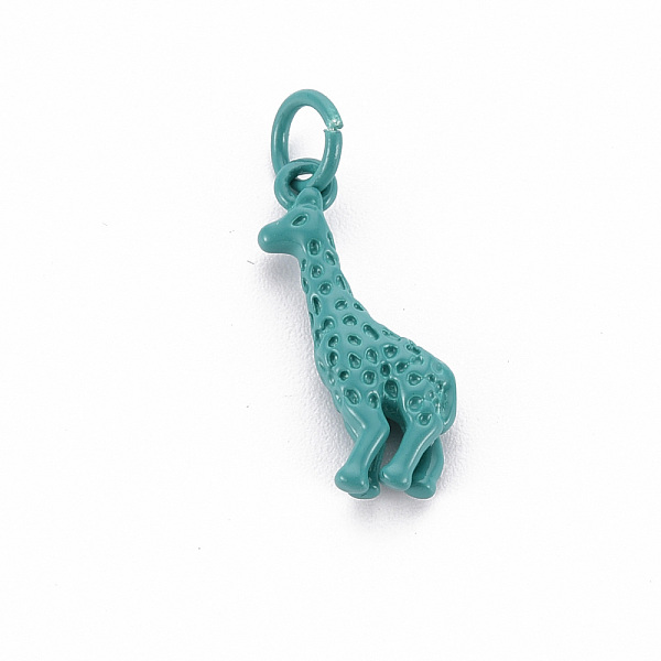

PandaHall Brass Spray Painted Pendants, with Jump Ring, Cadmium Free & Nickel Free & Lead Free, Giraffe, Cadet Blue, 17.5x11x4mm, Jump Ring...