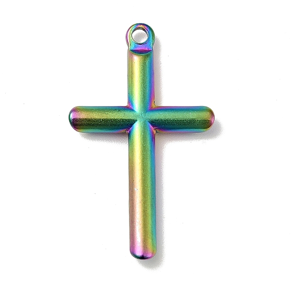 

PandaHall Ion Plating(IP) 304 Stainless Steel Pendants, Cross Charms, Multi-color, 33x20x3mm, Hole: 2mm 304 Stainless Steel Cross