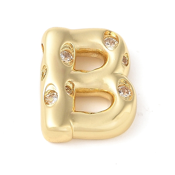 

PandaHall Brass Micro Pave Clear Cubic Zirconia Pendant, Letter A~Z, Letter B, 21.5x17x6mm, Hole: 4mm Brass+Cubic Zirconia Letter B Clear