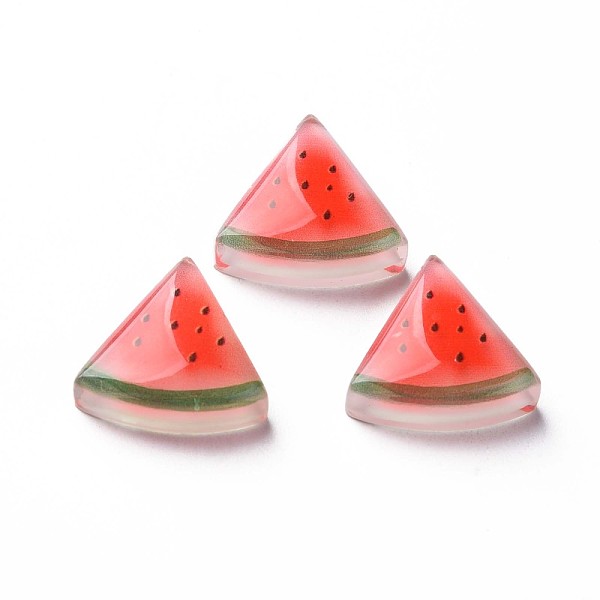 

PandaHall Transparent Epoxy Resin Cabochons, Watermelon, Red, 18x18.5x7mm Epoxy Resin Fruit Red