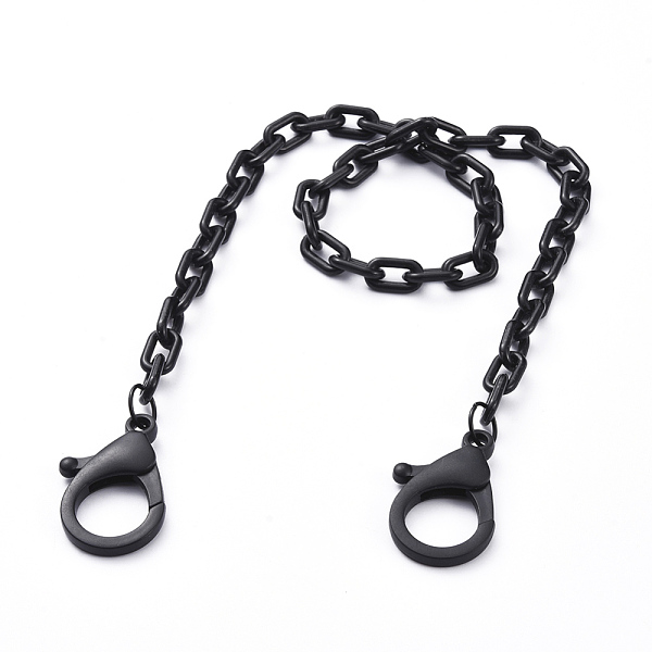 

PandaHall Personalized ABS Plastic Cable Chain Necklaces, Eyeglass Chains, Handbag Chains, with Plastic Lobster Claw Clasps, Black...