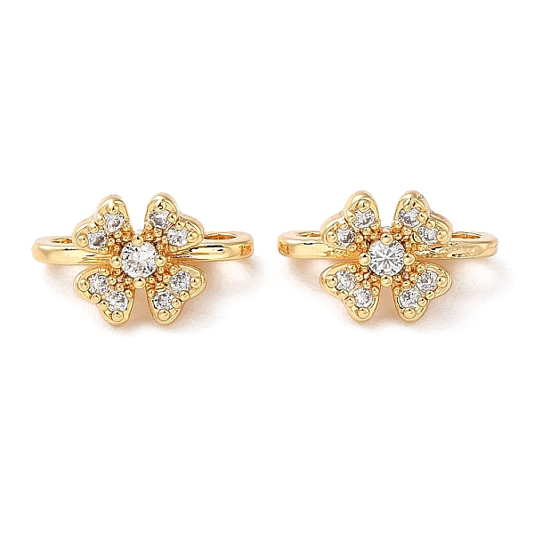 

PandaHall Brass Micro Pave Clear Cubic Zirconia Slide Charms, Clover, Real 18K Gold Plated, 8x12x6mm, Hole: 1.5mm Brass+Cubic Zirconia...