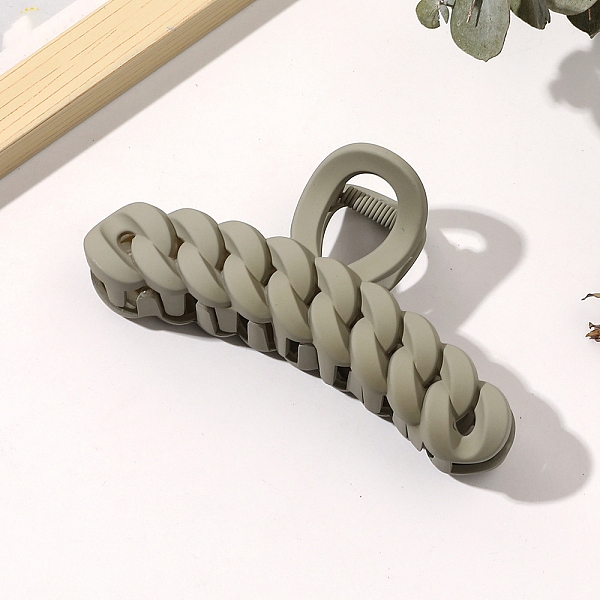 

PandaHall Large Frosted Acrylic Hair Claw Clips, Curb Chain Non Slip Jaw Clamps for Girl Women, Gray, 60x110mm Acrylic Gray