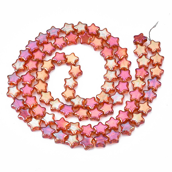 

PandaHall Electroplate Glass Beads Strands, Star, Mixed Color, 8.5x9x4mm, Hole: 0.7mm, about 80pcs/strand, 25.20 inch(64cm) Glass Star..., Multicolor