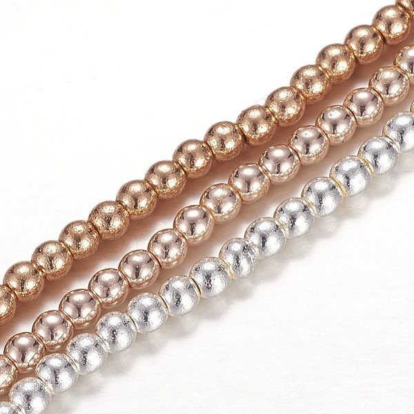 

PandaHall Electroplate Non-magnetic Synthetic Hematite Beads Strands, Round, Mixed Color, 3mm, Hole: 0.5mm, about 133pcs/strand, 15.7 inch...