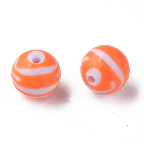 

PandaHall Opaque Striped Acrylic Beads, Round, Coral, 19mm, Hole: 3mm, about 112pcs/500g Acrylic Round Red