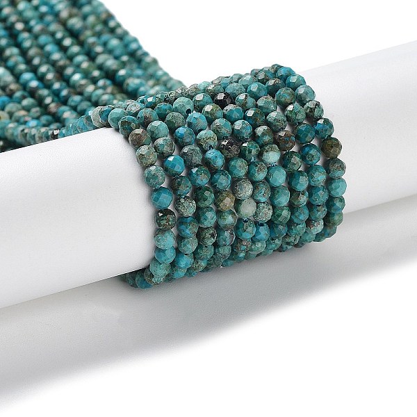 

PandaHall Natural Chrysocolla Beads Strands, Round, Faceted, 3mm, Hole: 0.6mm, about 120~123pcs/strand, 15.47''(39.3cm) Chrysocolla Round