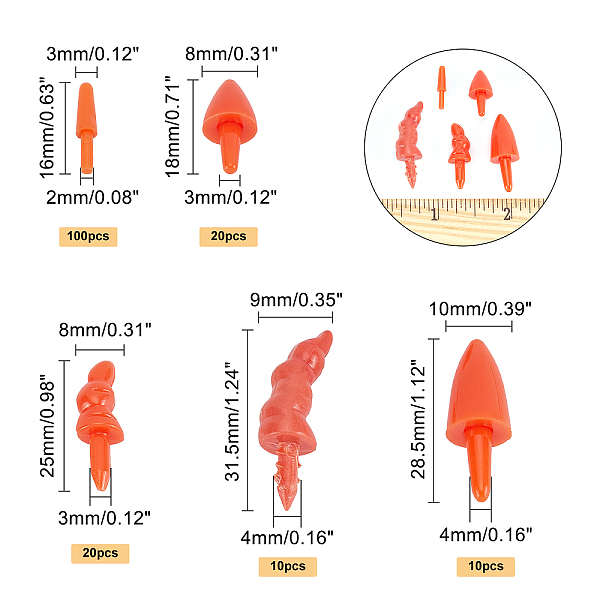 

PandaHall Nose Plastic Finding for DIY Scrapbooking Crafts, Snowman Accessories, Orange Red, 130x68x22mm Plastic Others